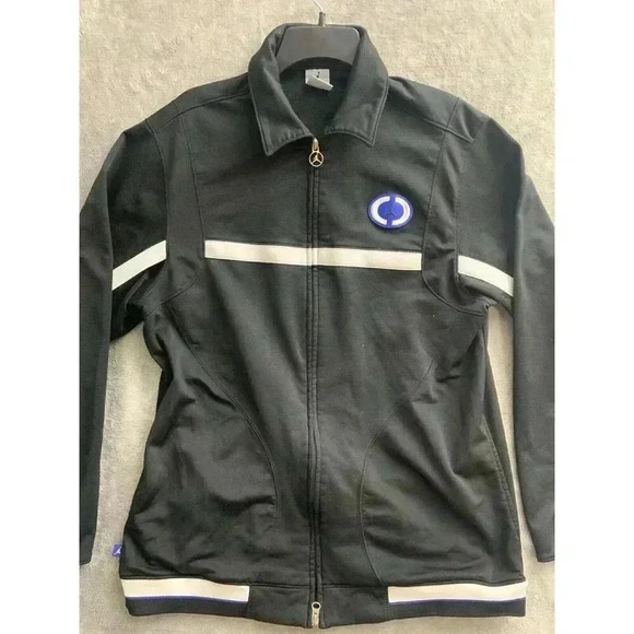 Vintage Air Jordan Jacket Men's Large Black Zipped Logo Jumpan Gray Tag - Picture 3 of 8